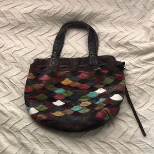 Lucky Brand Multicolored Patch Hobo Bag